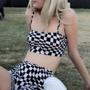 Checkered Crop Top - Festival Outfit